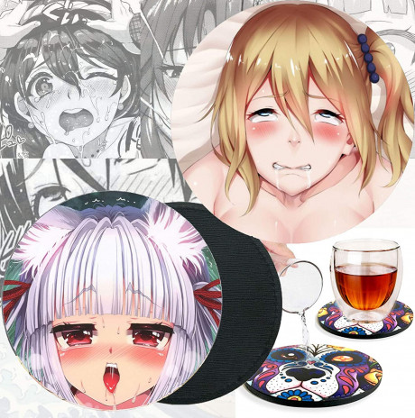 Amazon Com Yuhua Sexy Ahegao Hentai Girl Nightmare Comic Anime Quality Non Slip Pu Coaster Round 10cm 2pcs 2 Piece Set Ad4 Sexy Girl Home Kitchen