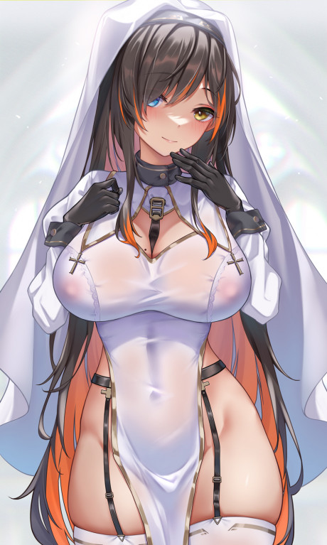 White Lewd Nun Genshin Impact Hentai